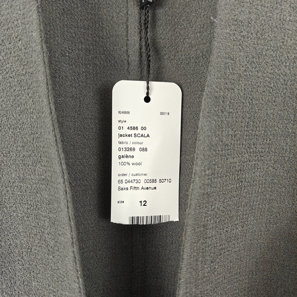 AKRIS NWT Wool Sheath V-neck Grey Suit Dress/ Jacket Set Size 12 Women's - Picture 12 of 15